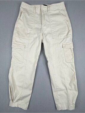 Banana Republic Cargo Pants Womens 6 Cream Utility Tactical Casual